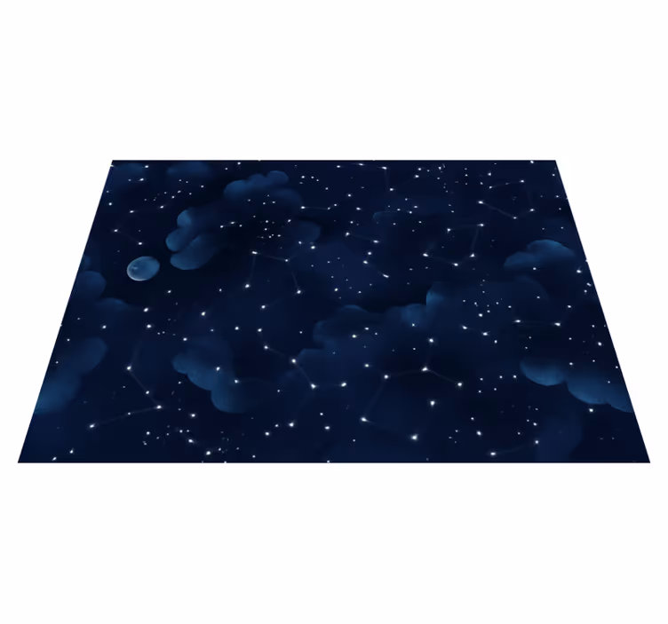 Tapis vinyle chambre ciel bleu marine étoilé - TenStickers