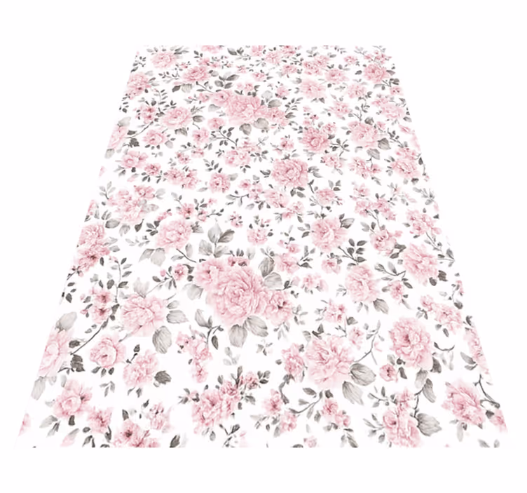 Tapis vinyle chambre fleurs rétro grandes - TenStickers
