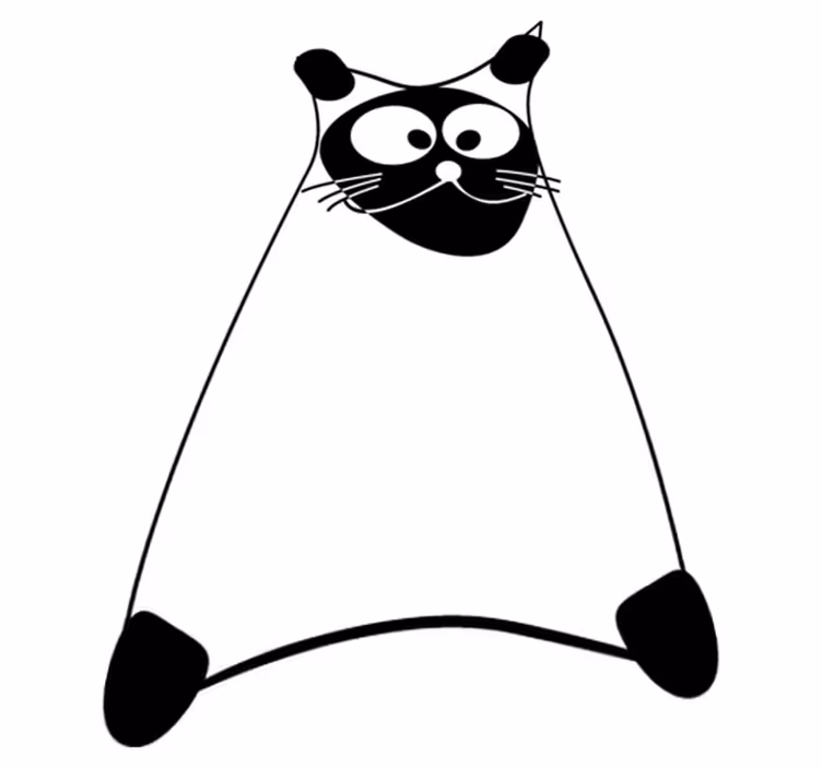 Tapis vinyle chambre chat esquisse blanche - TenStickers