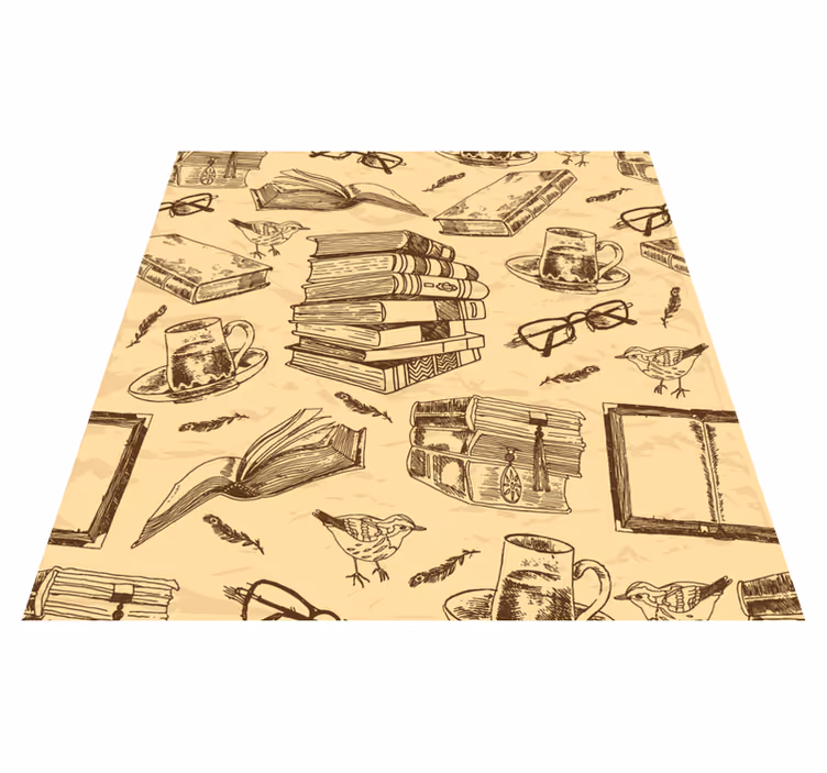 Tapis vinyle bureau bibliothèque ancienne - TenStickers