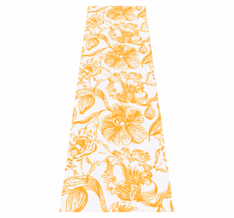 Tapis vinyle bureau motif fleurs d'orchidées jaunes - TenStickers