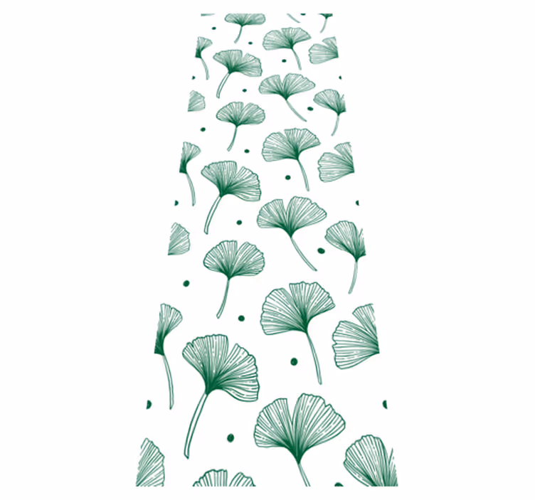 Tapis vinyle bureau grandes feuilles de ginkgo vertes - TenStickers