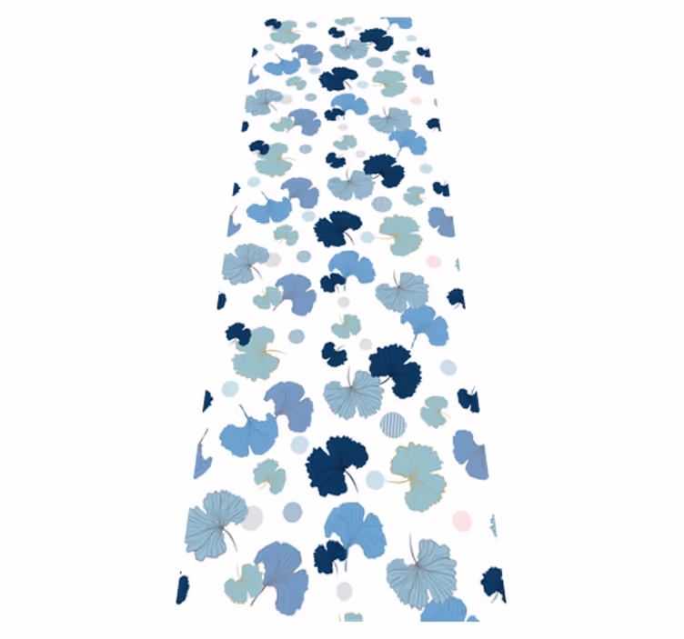 Tapis vinyle bureau feuille de ginkgo bleu - TenStickers