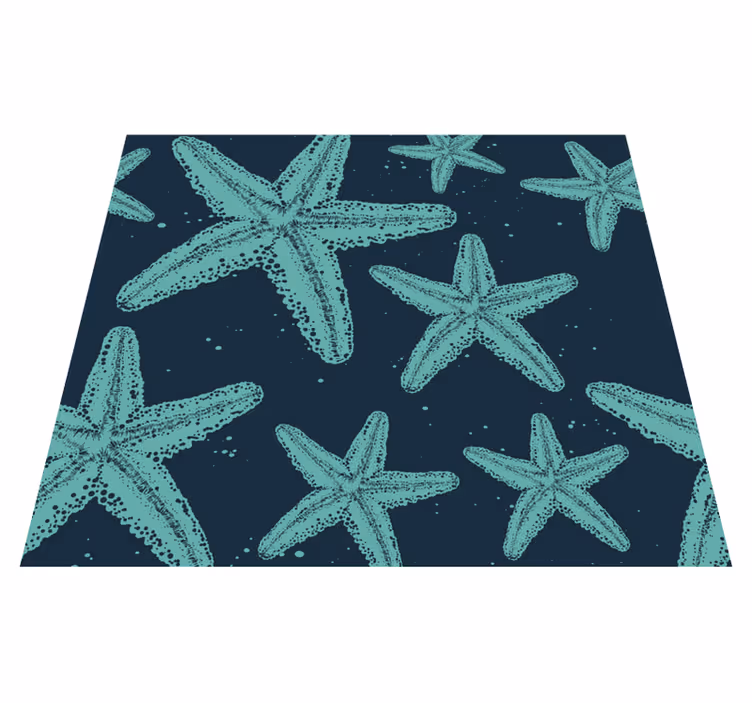 Tapis vinyle chambre étoiles de mer bleues - TenStickers