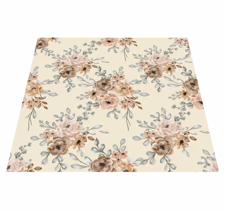Tapis vinyle chambre peinture à l'huile roses romantiques - TenStickers