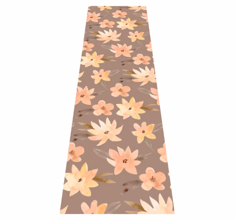 Tapis vinyle chambre fleurs aquarelle pastel - TenStickers