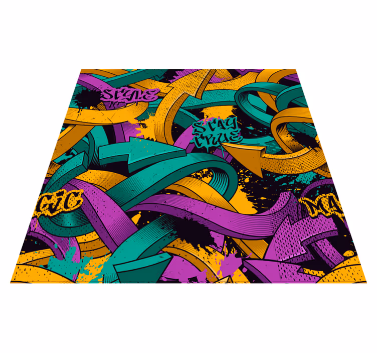 Tapis vinyle chambre graffiti mural réaliste - TenStickers