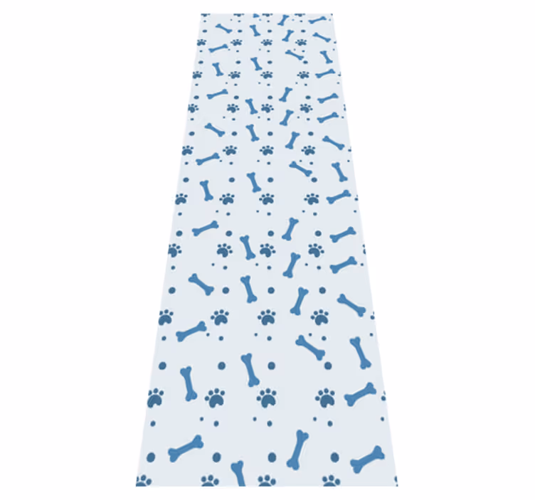 Tapis vinyle chambre motif os de chien bleu - TenStickers