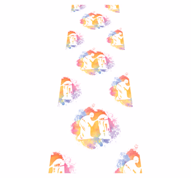 Tapis vinyle chambre motif collage lumineux fille cosmique - TenStickers