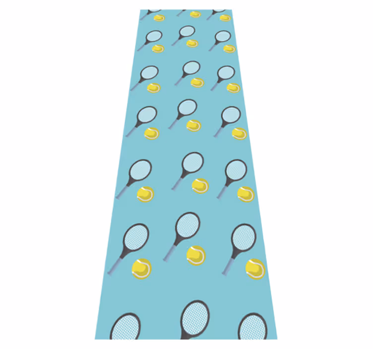 Tapis vinyle chambre motif raquettes et balles de tennis - TenStickers