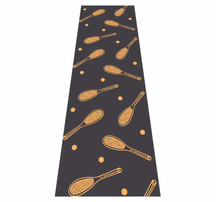 Tapis vinyle chambre design raquettes et balles orange - TenStickers