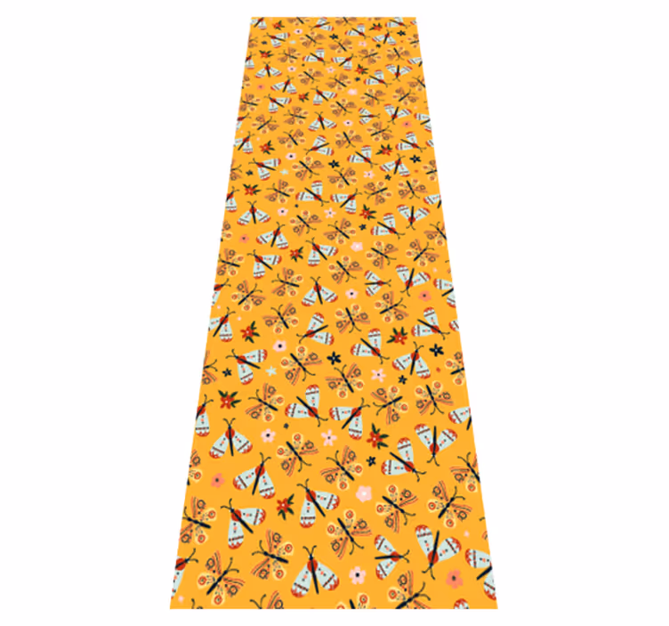 Tapis vinyle chambre papillons dessinés à la main - TenStickers