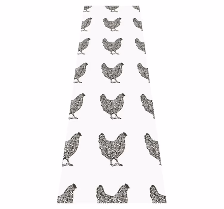 Tapis vinyle chambre motif poules noires - TenStickers