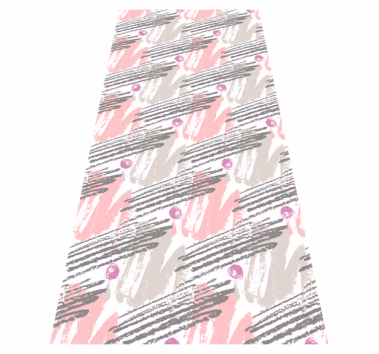 Tapis vinyle chambre coups de pinceau rose et gris - TenStickers