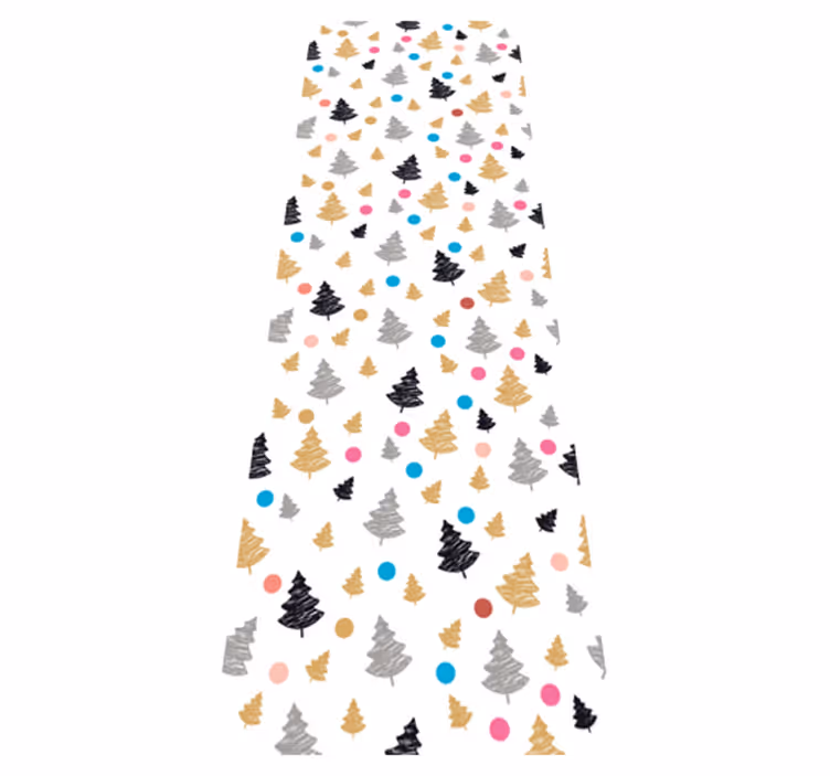 Tapis vinyle chambre à pois colorés et arbres - TenStickers