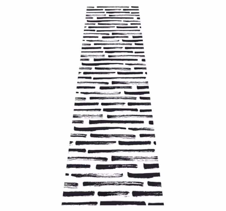 Tapis vinyle chambre lignes noires vintage sur blanc - TenStickers