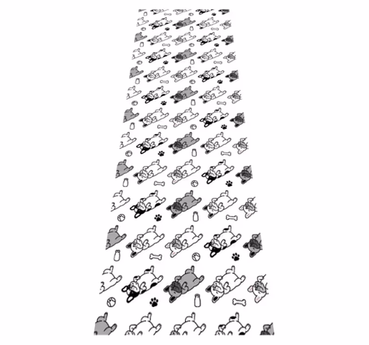 Tapis vinyle chambre motif chiens noirs et gris - TenStickers