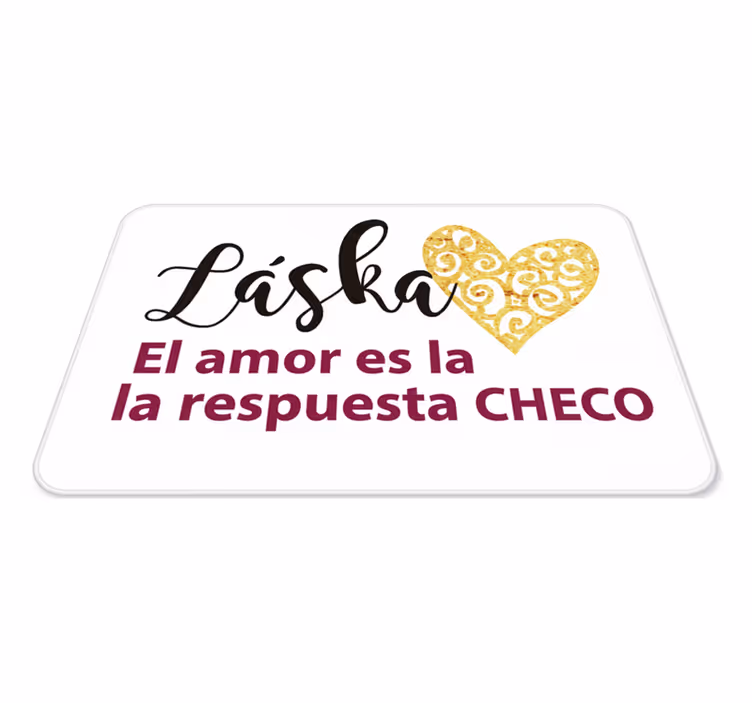 Tapis vinyle chambre l'amour est la réponse checo - TenStickers
