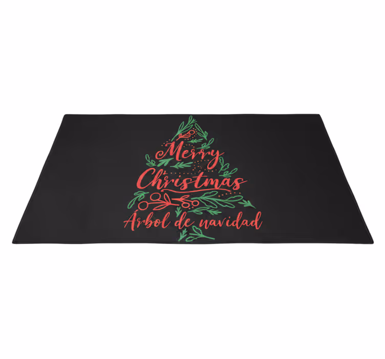 Tapis vinyle chambre arbre de noël joyeux noël - TenStickers