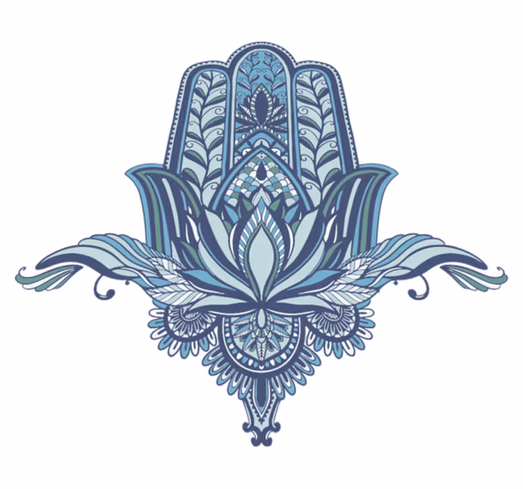 Tapis vinyle chambre main de hamsa bleue - TenStickers