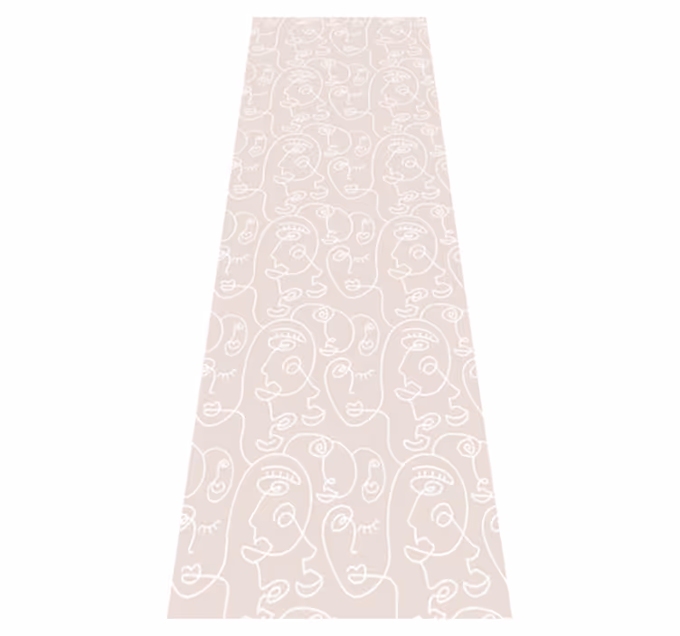 Tapis vinyle nordique motif rose et blanc - TenStickers