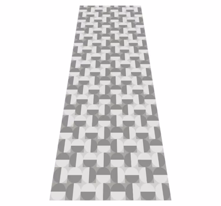 Tapis vinyle nordique motif cercles gris - TenStickers