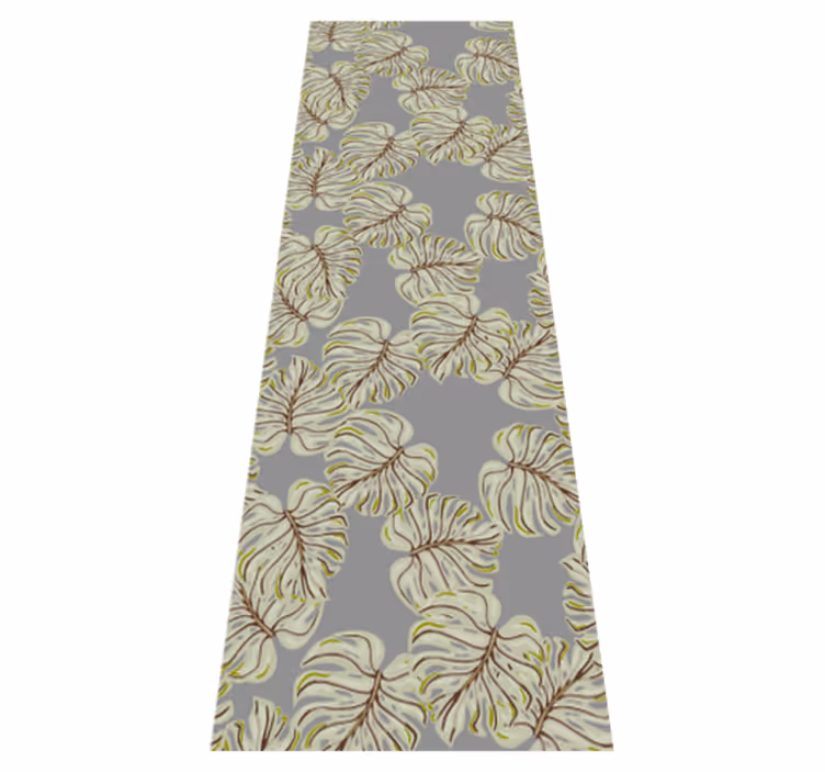 Tapis vinyle nordique feuilles monstera grises minimalistes - TenStickers