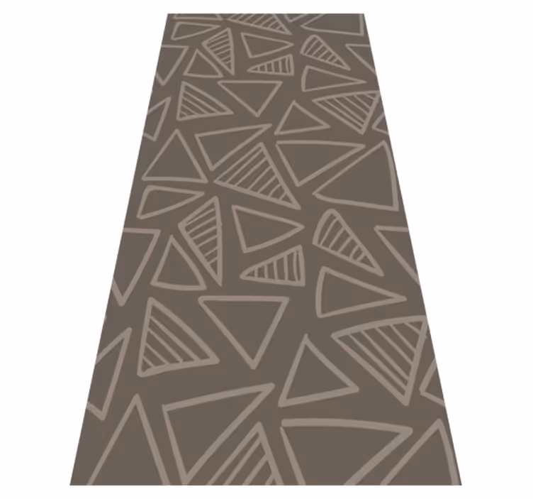 Tapis vinyle nordique motif rayé triangles marron - TenStickers
