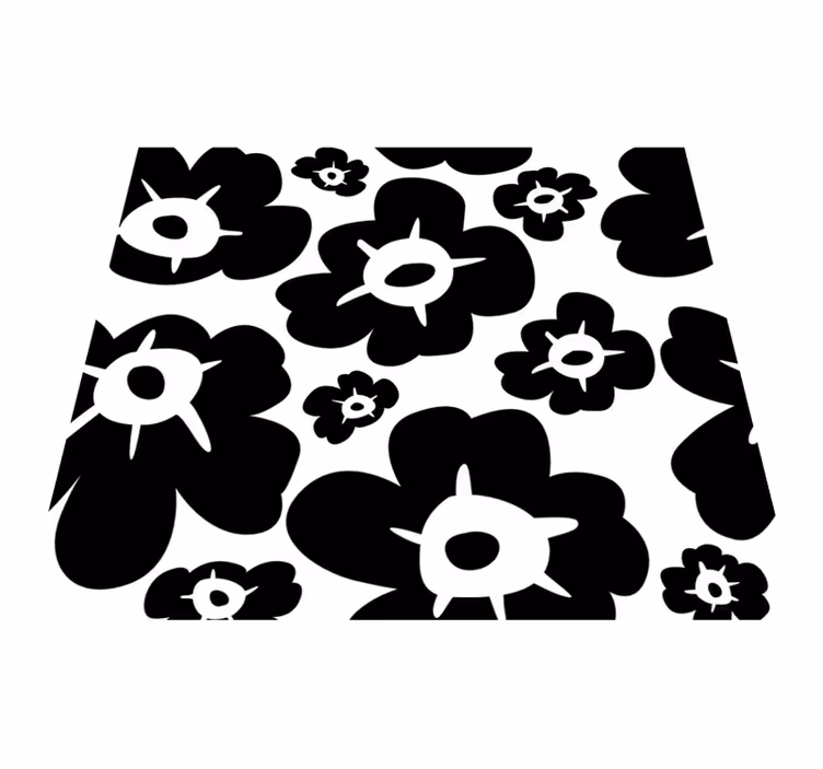 Tapis vinyle nature coquelicot noir - TenStickers