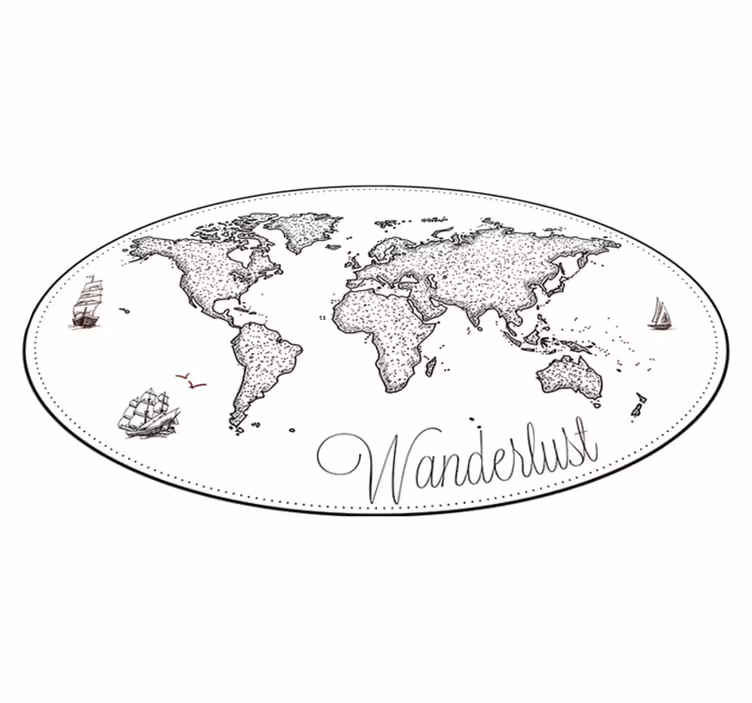 Tapis vinyle carte du monde carte des rêves - TenStickers