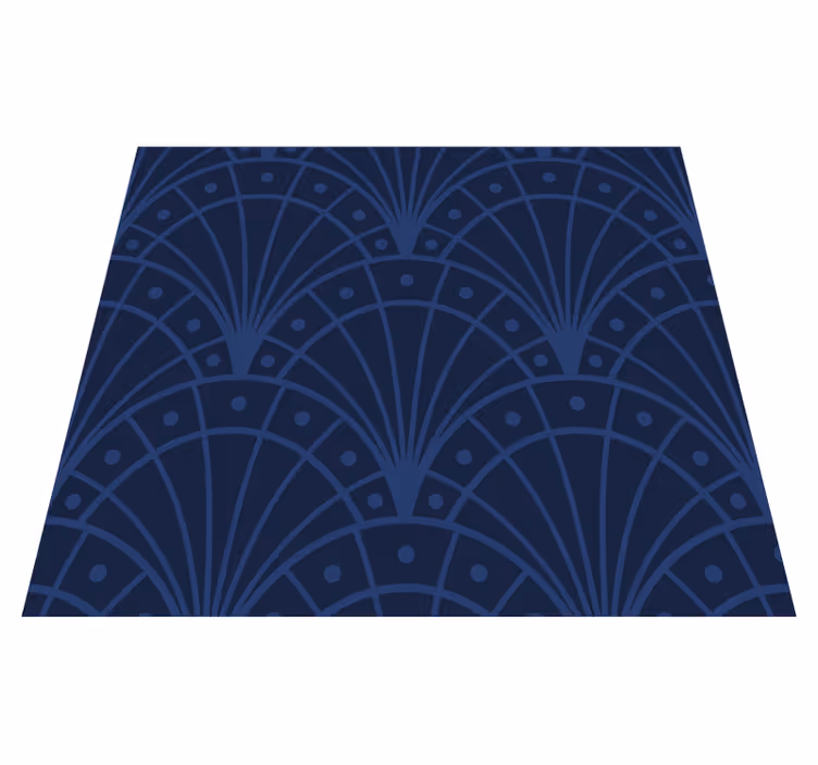 Tapis vinyle vintage bleu marine art déco - TenStickers