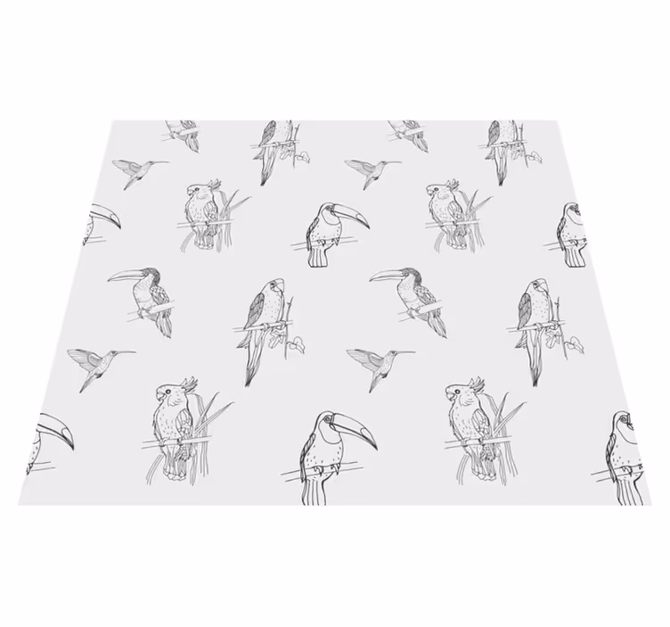 Tapis vinyle animal perroquets et toucans - TenStickers