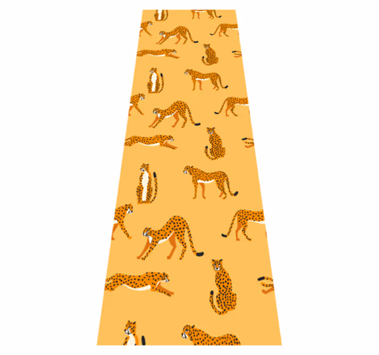 Tapis vinyle animal motif léopards jaunes - TenStickers