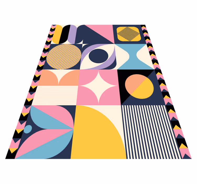 Tapis vinyle moderne art géométrique multi-figures - TenStickers