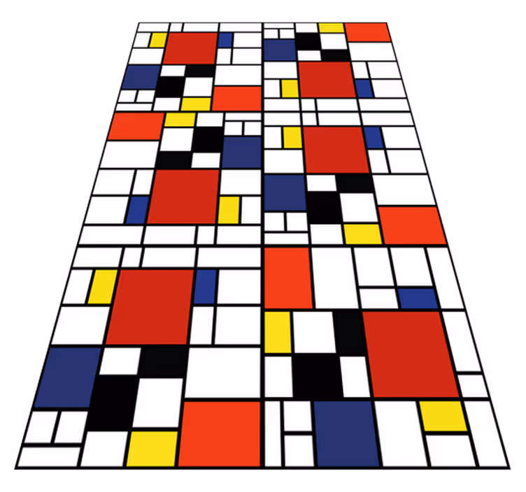 Tapis vinyle moderne blocs de couleurs abstraits - TenStickers