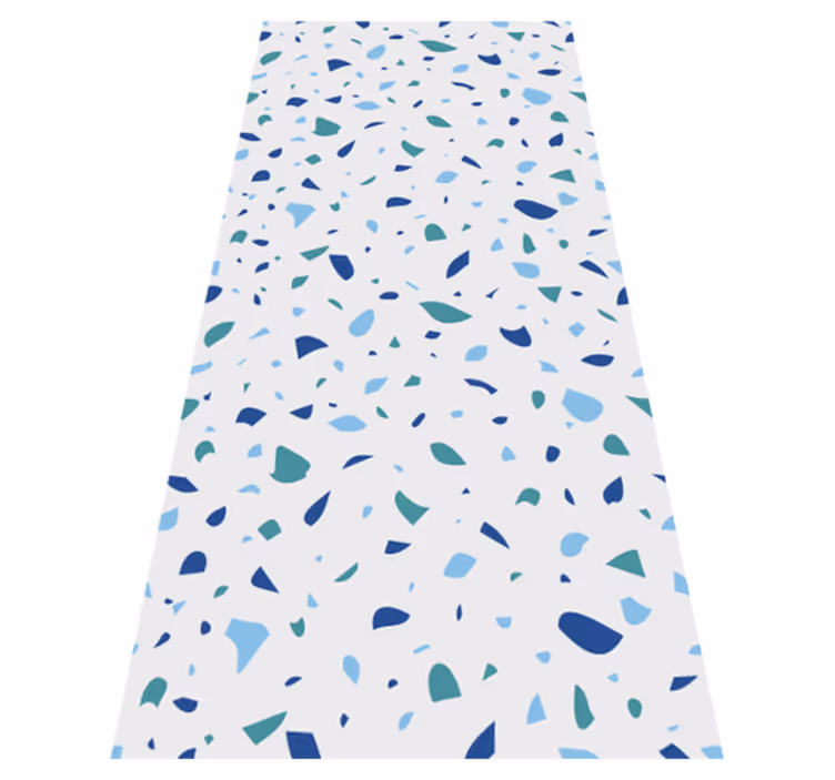 Tapis vinyle texture tonalités bleues terrazzo - TenStickers