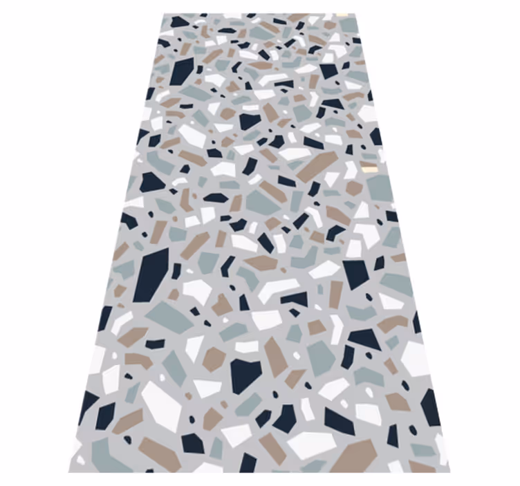 Tapis vinyle texture motif terrazzo couleurs neutres - TenStickers