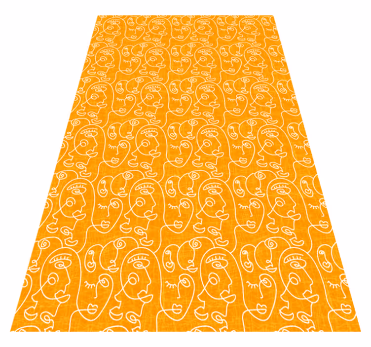 Tapis vinyle texture femmes dessinées abstraites orange - TenStickers