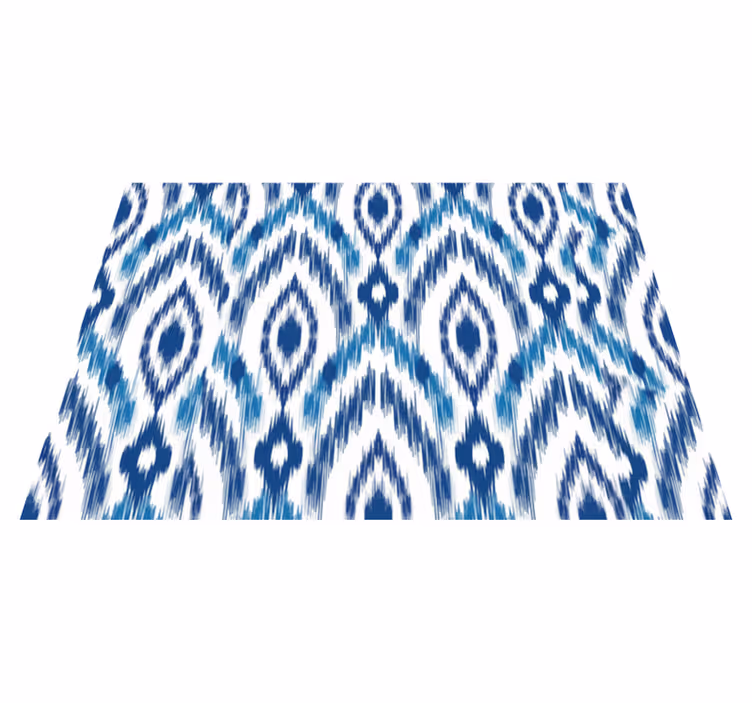Tapis vinyle texture motif ikat bleu - TenStickers