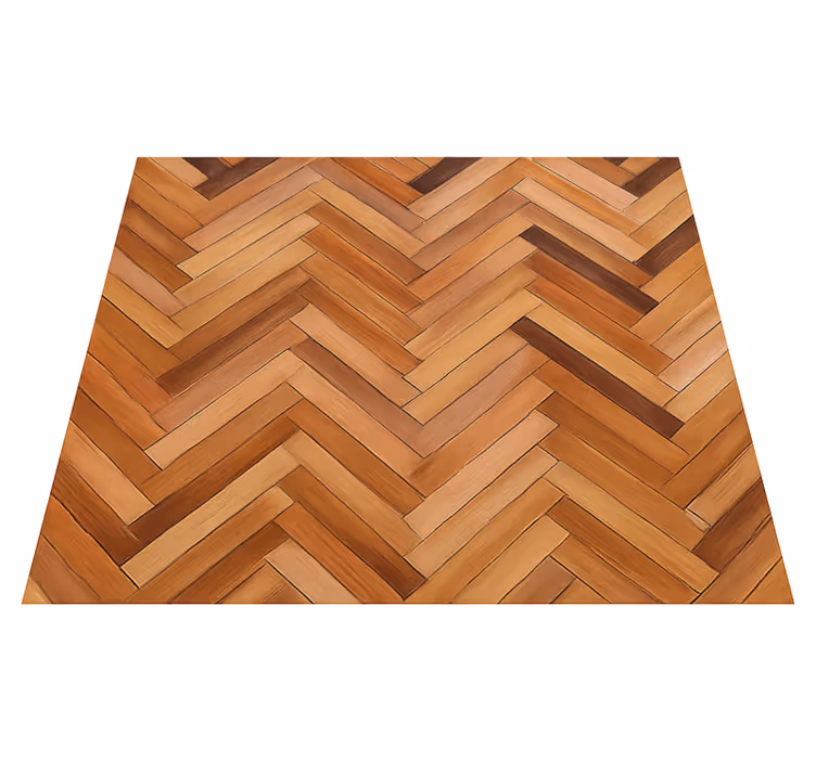 Tapis vinyle texture parquet chevron chêne classique - TenStickers