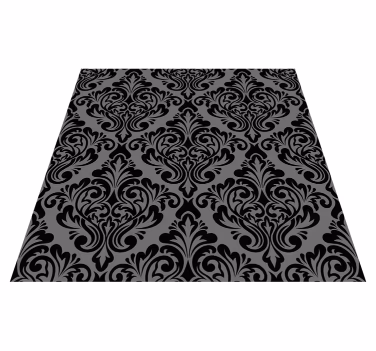 Tapis vinyle vintage damassé noir vintage - TenStickers