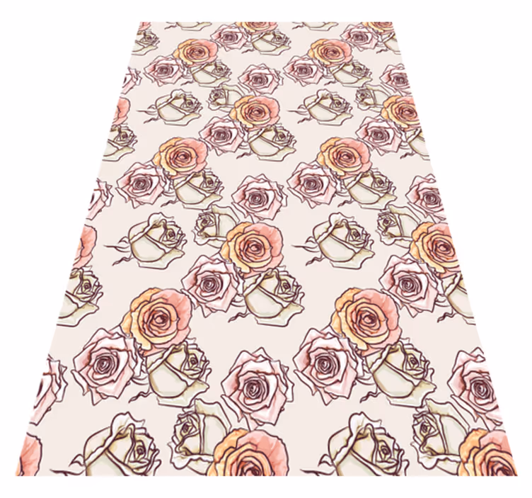 Tapis vinyle vintage motif roses anglais - TenStickers