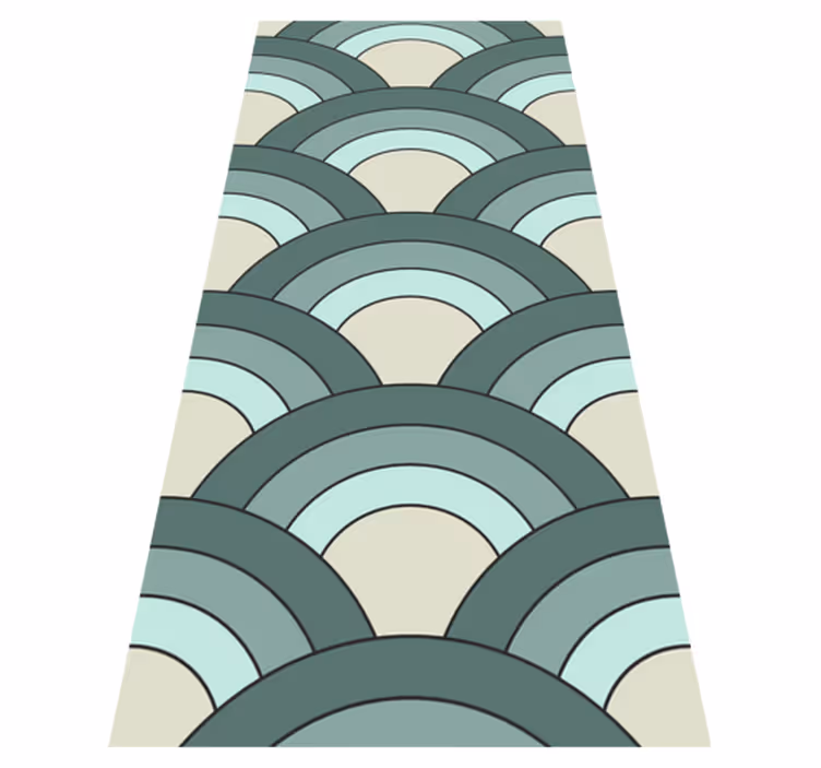 Tapis vinyle vintage motifs de vagues superposés - TenStickers