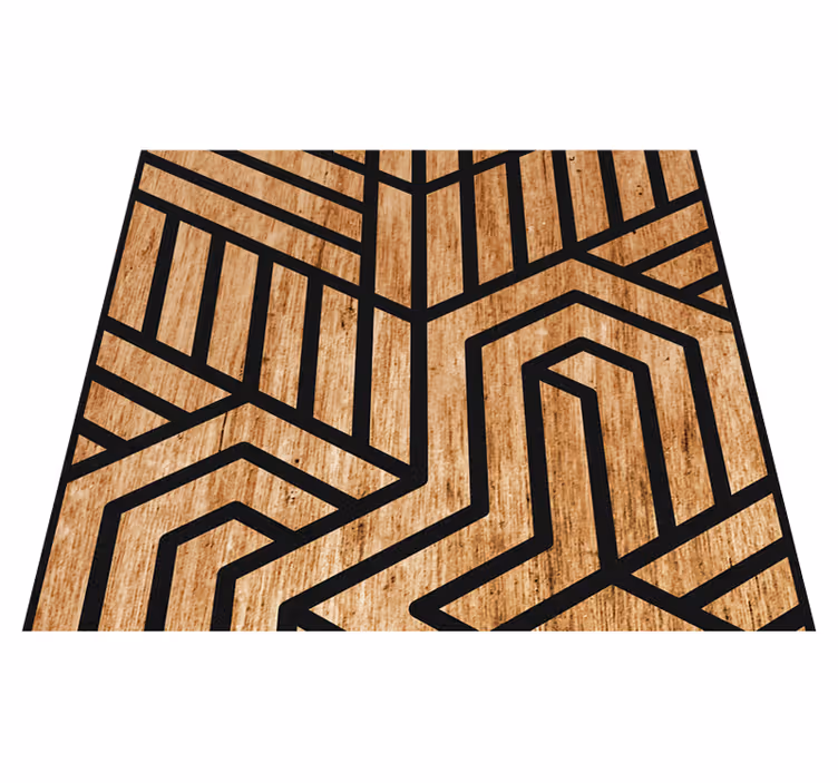 Tapis vinyle texture géométrie bois - TenStickers