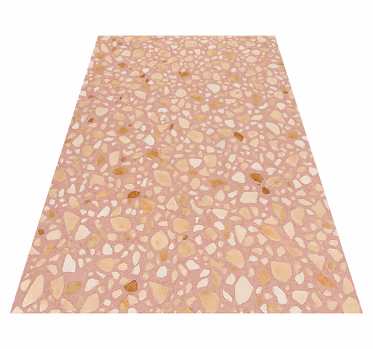 Tapis vinyle texture rose terre terrazzo - TenStickers