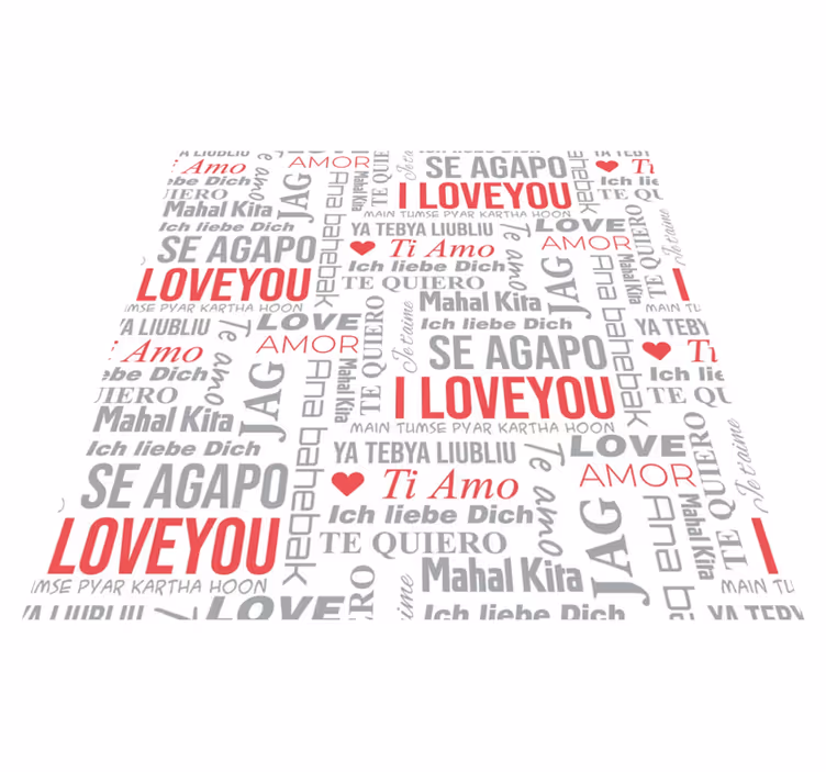 Tapis vinyle citation "je t'aime" en différentes langues - TenStickers