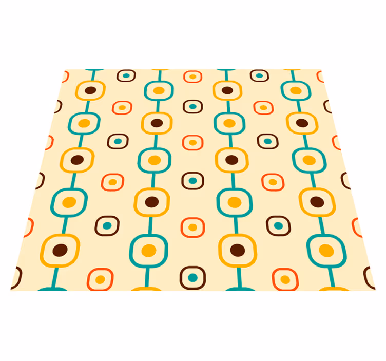 Tapis vinyle vintage géométrique des années 60 - TenStickers