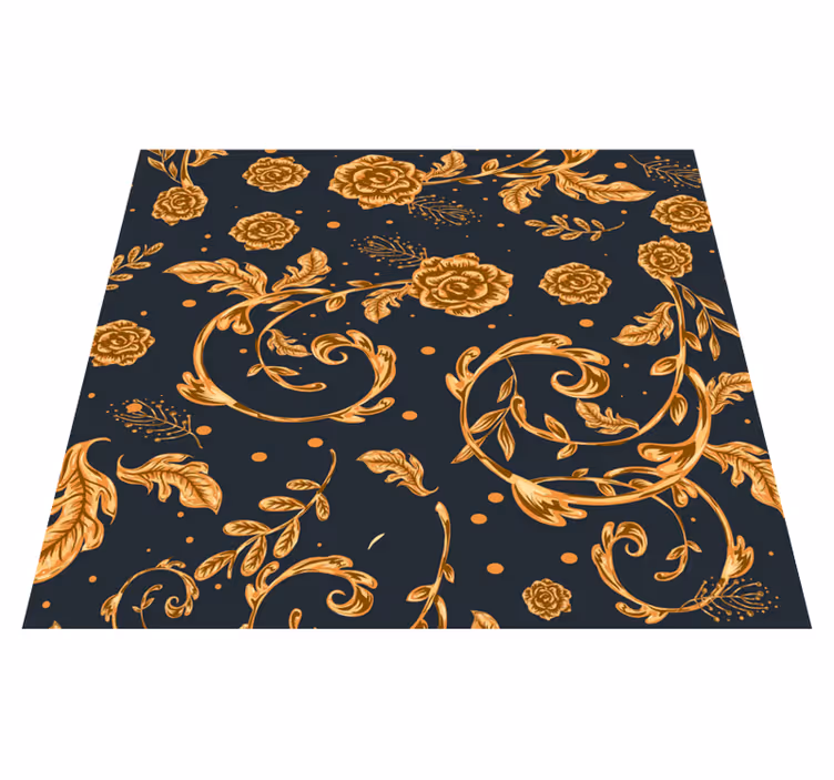 Tapis vinyle vintage feuille d'or - TenStickers