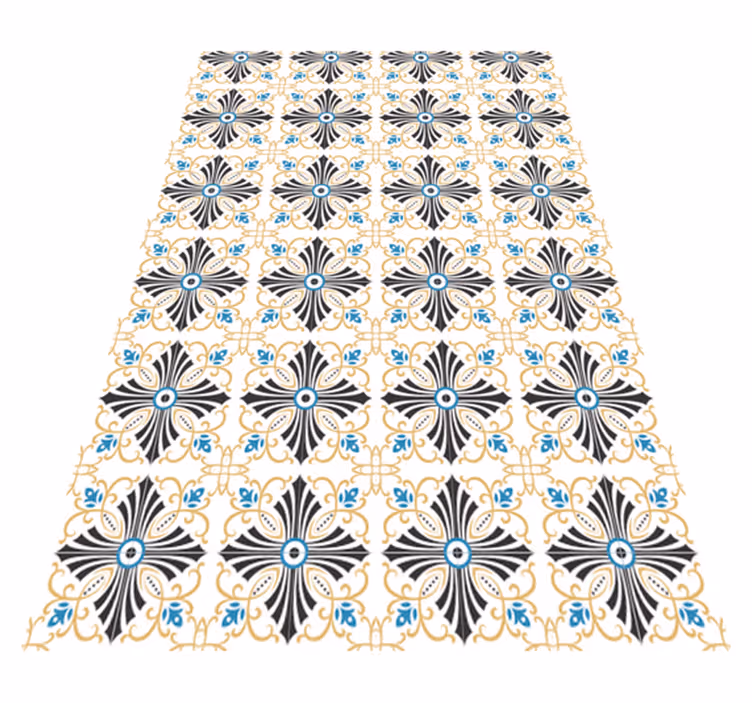 Tapis vinyle vintage design spirale croisée - TenStickers
