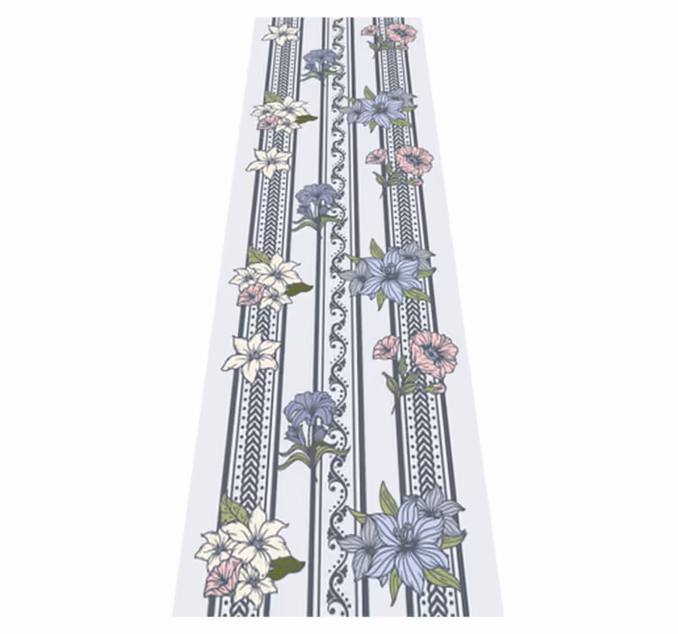 Tapis vinyle vintage design rayures florales vintage - TenStickers